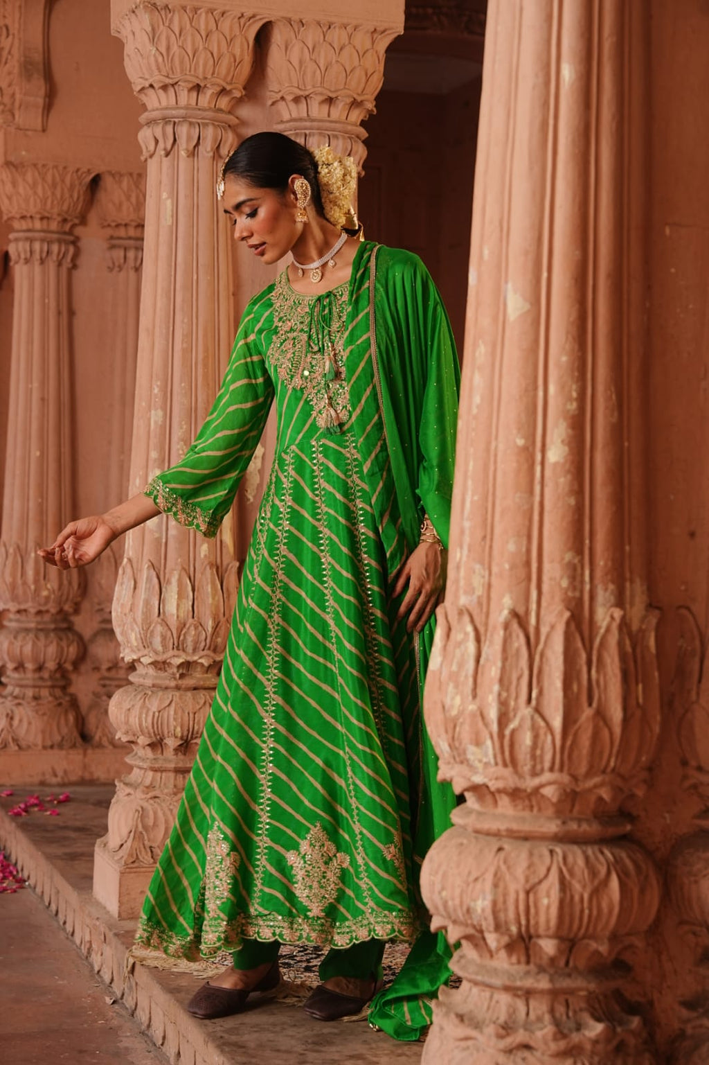 Festive Wear Bandani Anarkali Kurta Set