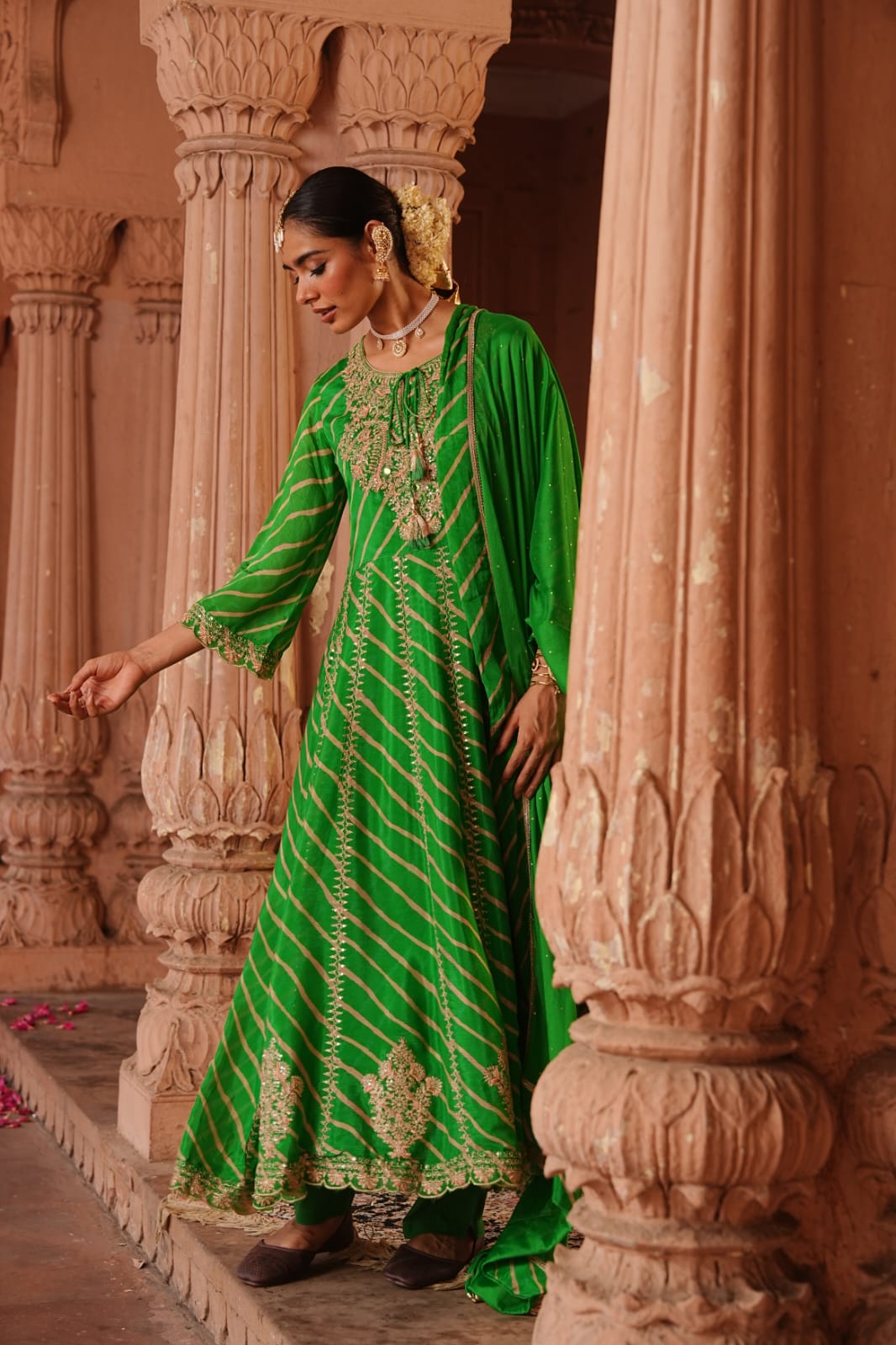 Festive Wear Bandani Anarkali Kurta Set