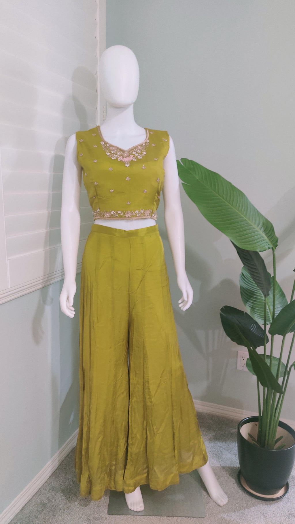 Chinon Indo Western Dress with a hand‑embroidered removable jacket.”