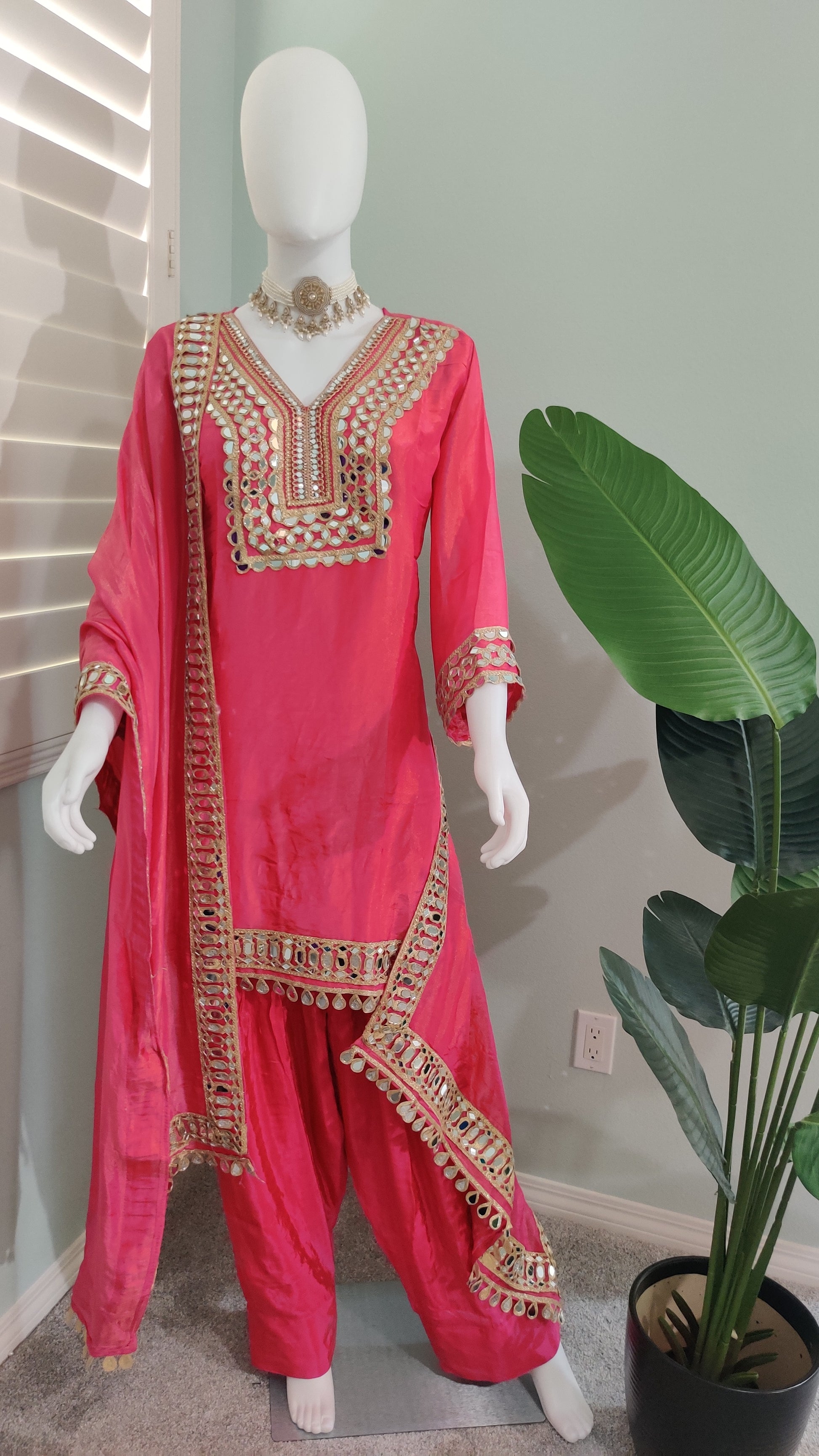 Tissue shimmer Farshi Salwar Suit set