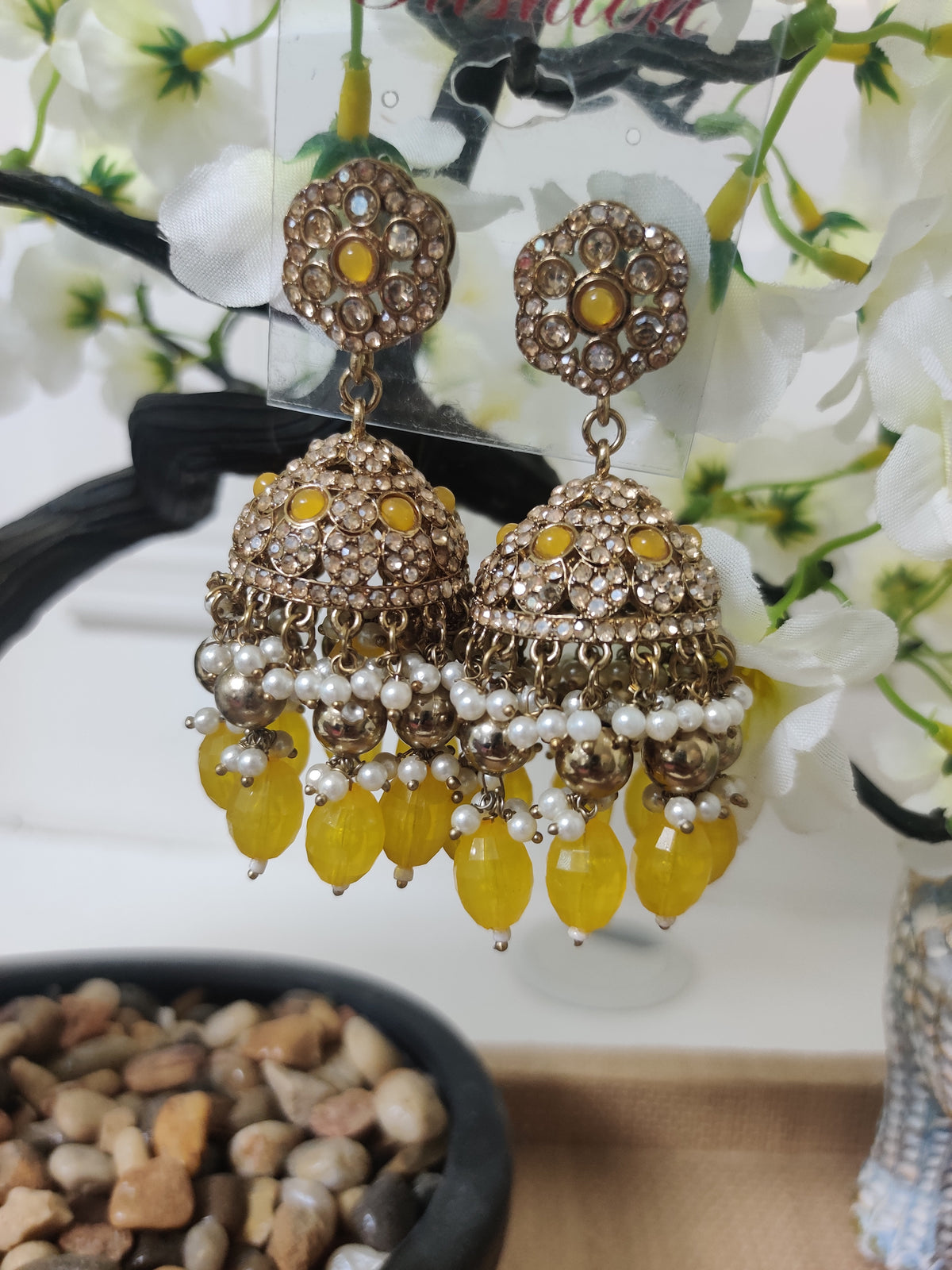 ✨ Radiant Floral Jhumka Earrings