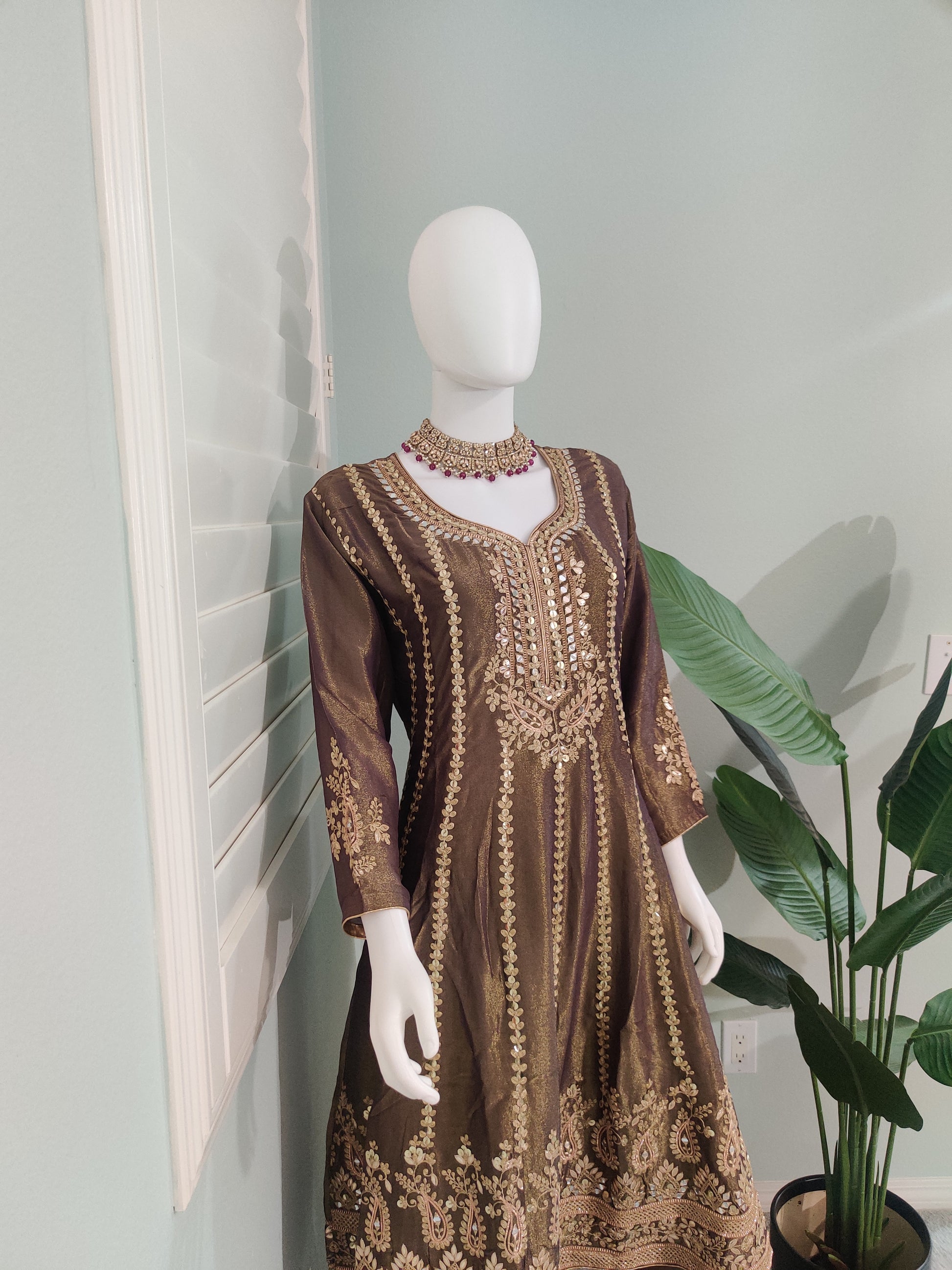 Wedding Wear Peplum Style Salwar Suit Set