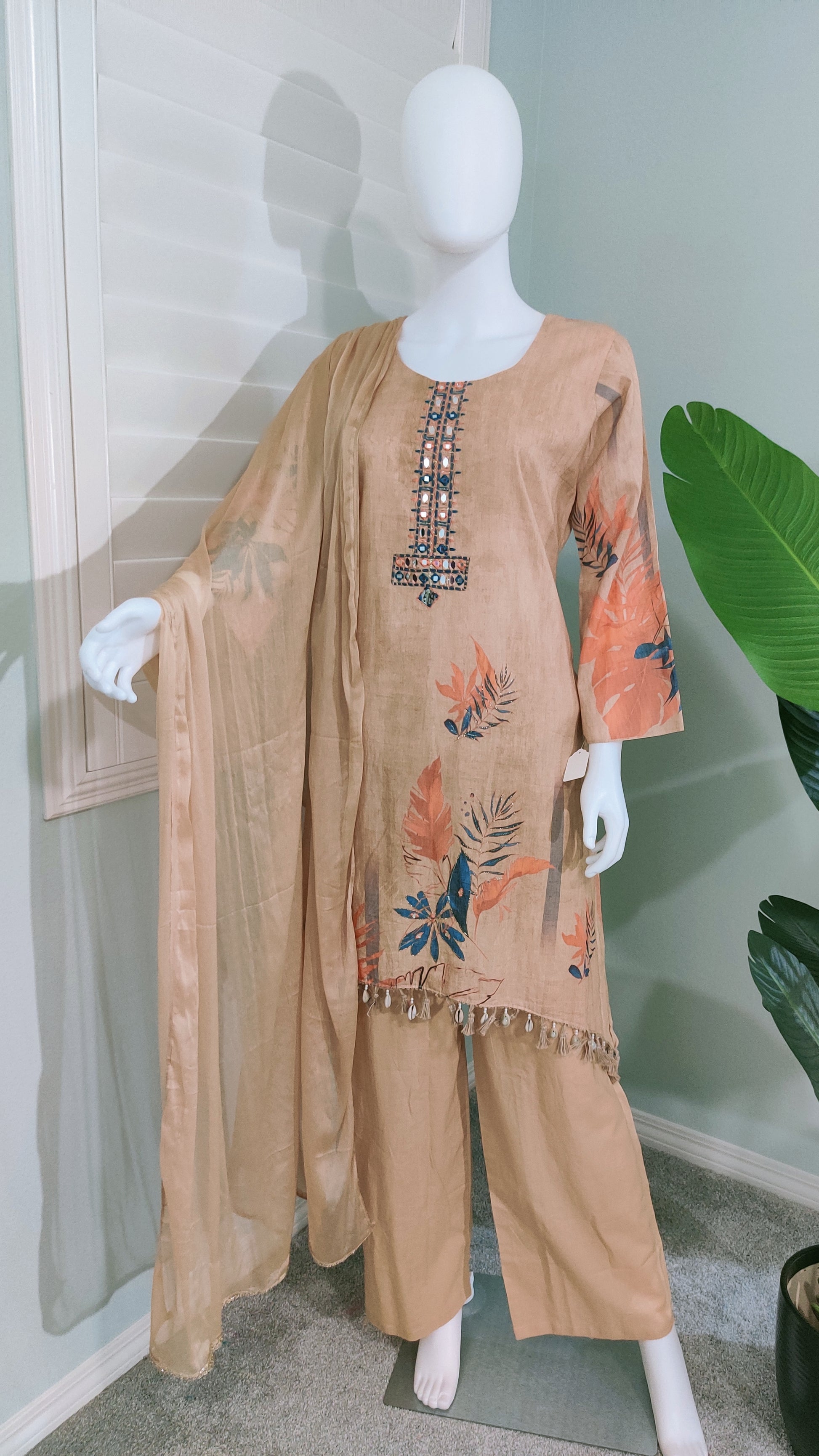 Botanical Breeze C-Cut Cotton Kurta Set