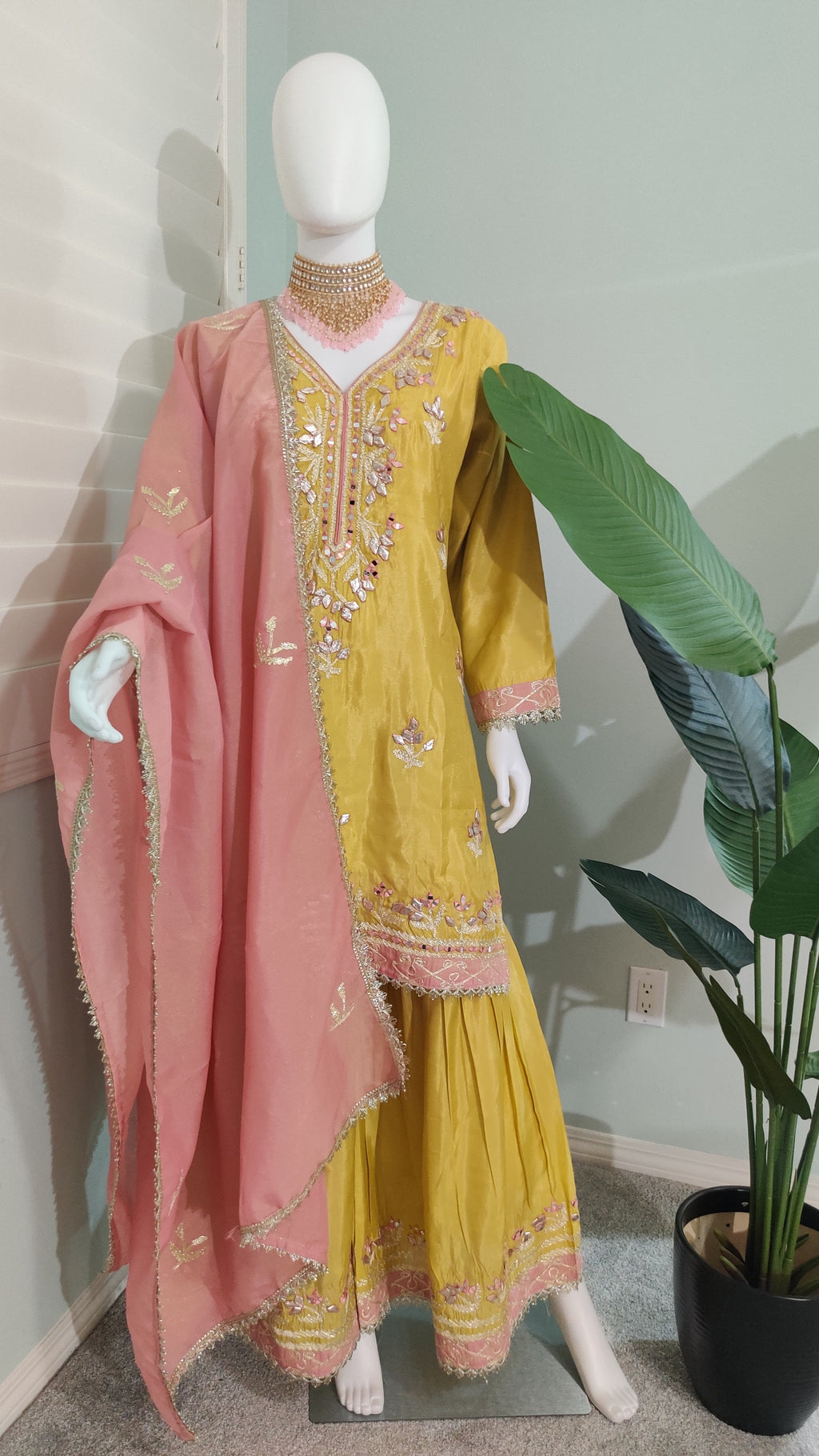 Cosmos Shimmer Silk Sharara Suit Set