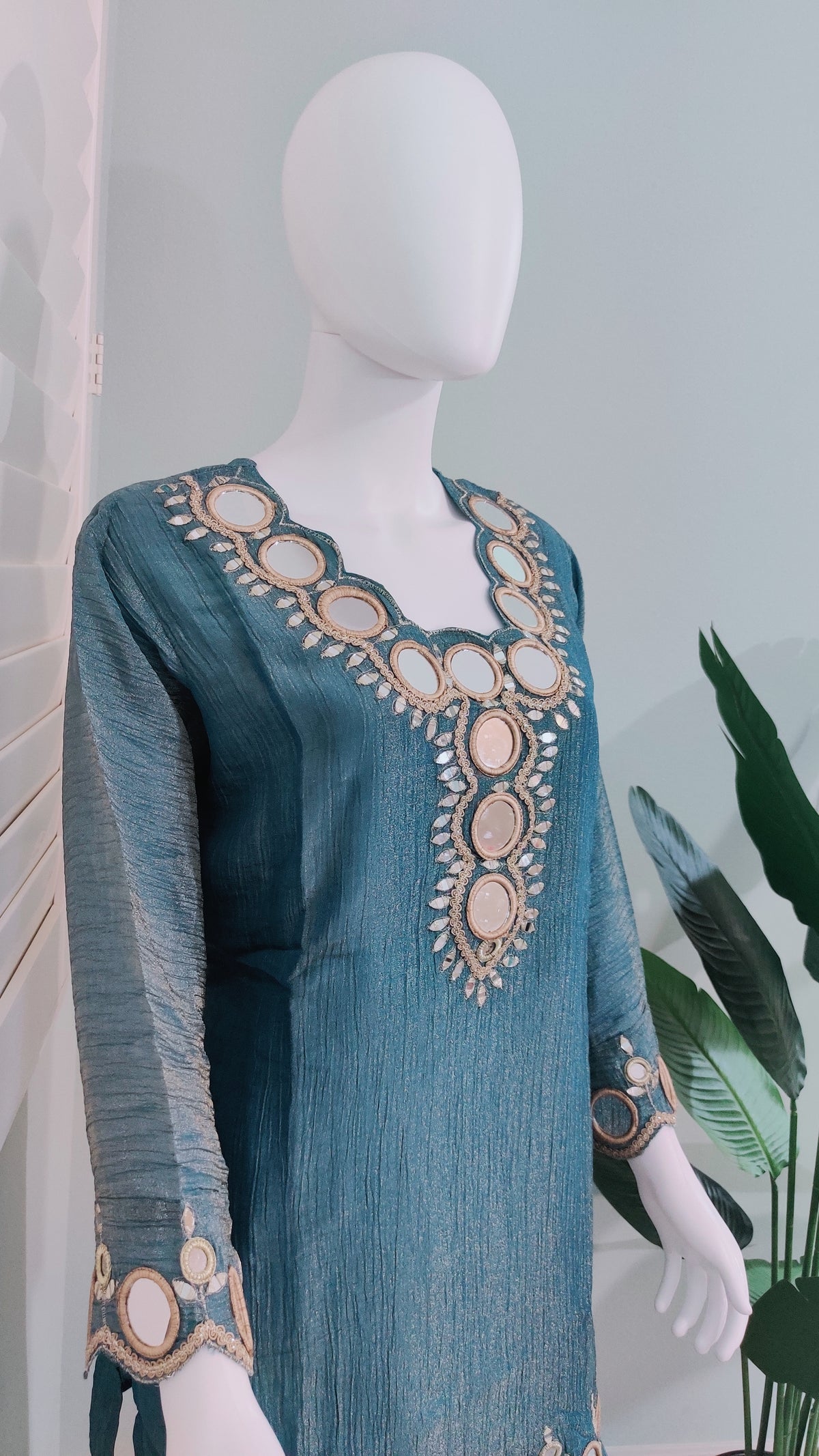 💙 Crushed Tissue Shimmer Farshi Salwar suit set