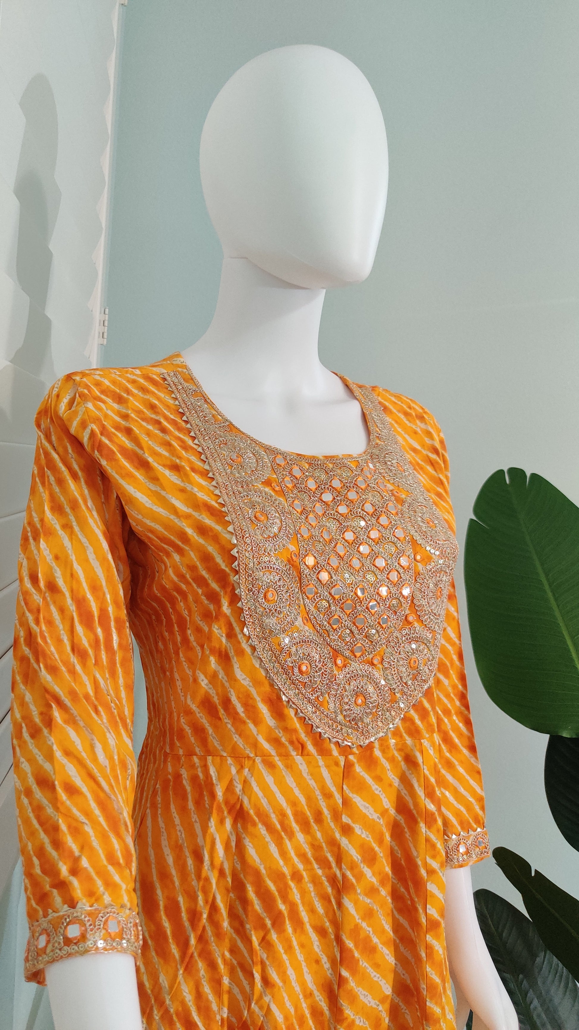 Radiance in Every Fold – Bandhej Anarkali Suit