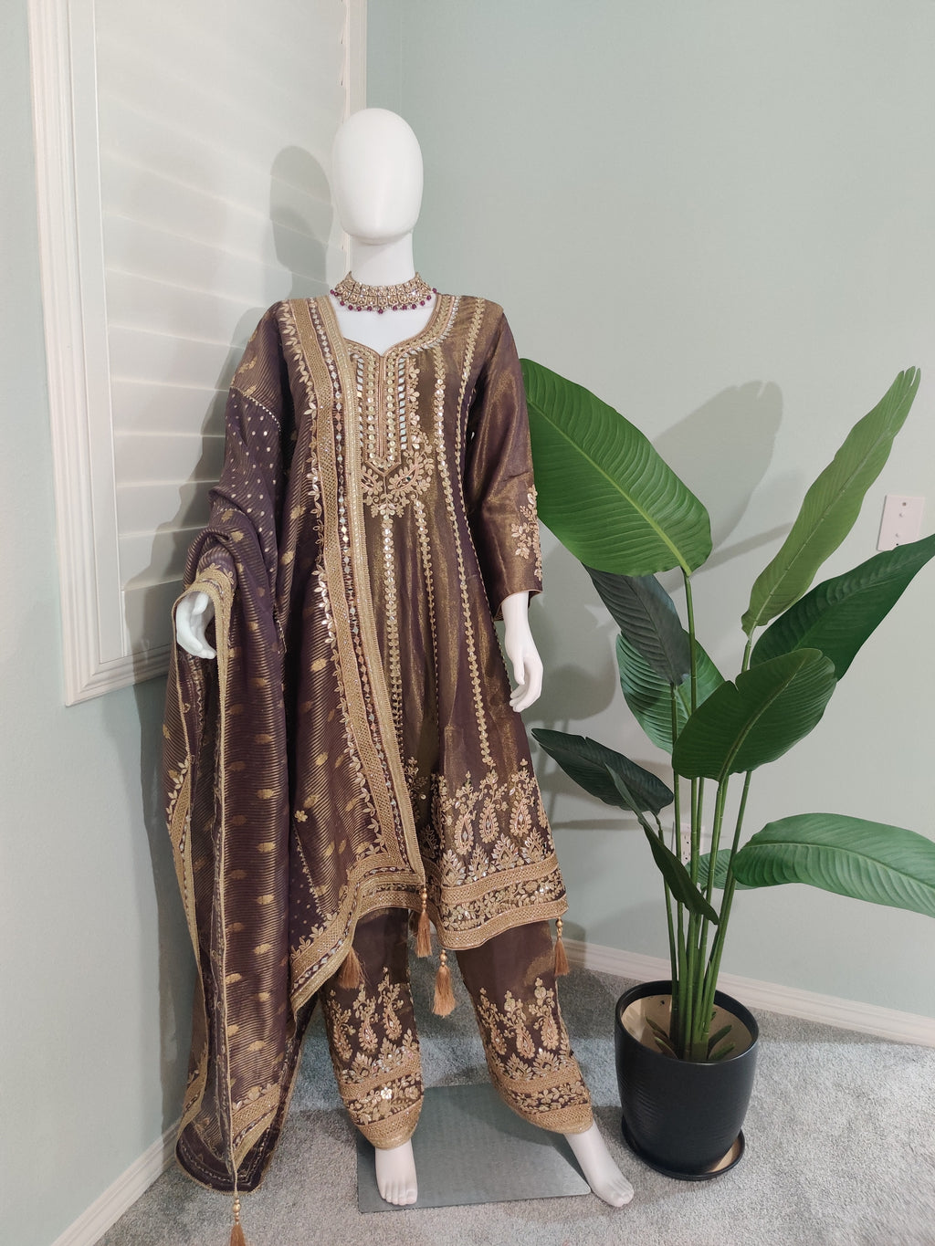 Wedding Wear Peplum Style Salwar Suit Set