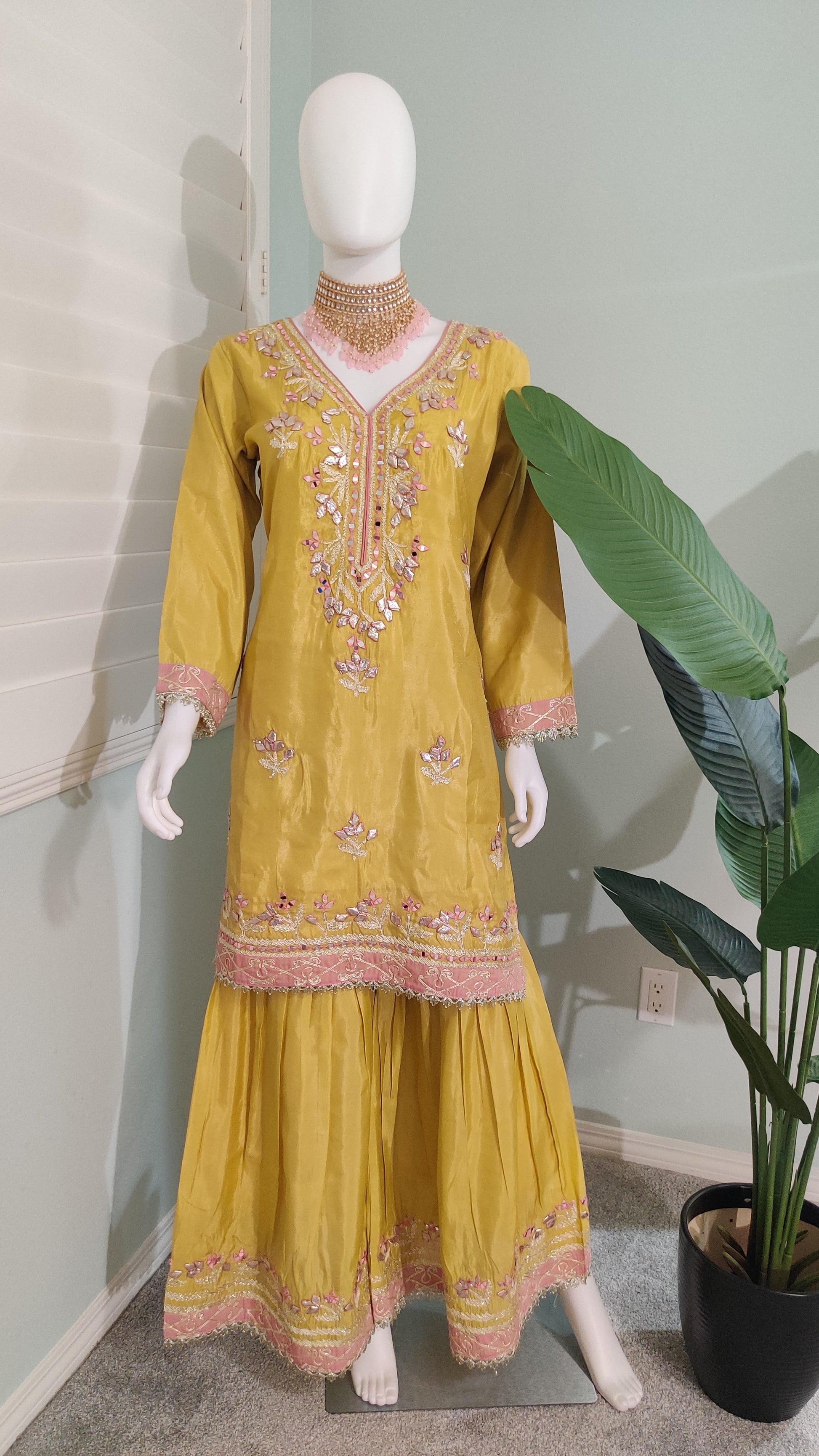 Cosmos Shimmer Silk Sharara Suit Set