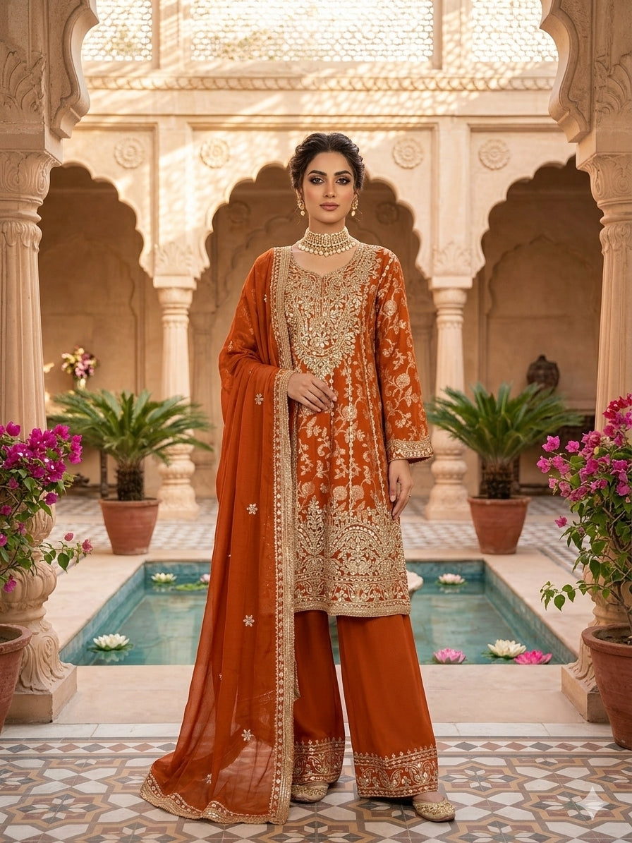 Wedding Wear Peplum style Farshi Salwar Suit