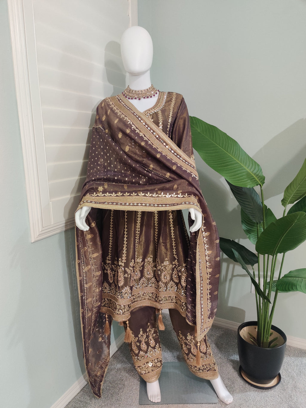 Wedding Wear Peplum Style Salwar Suit Set