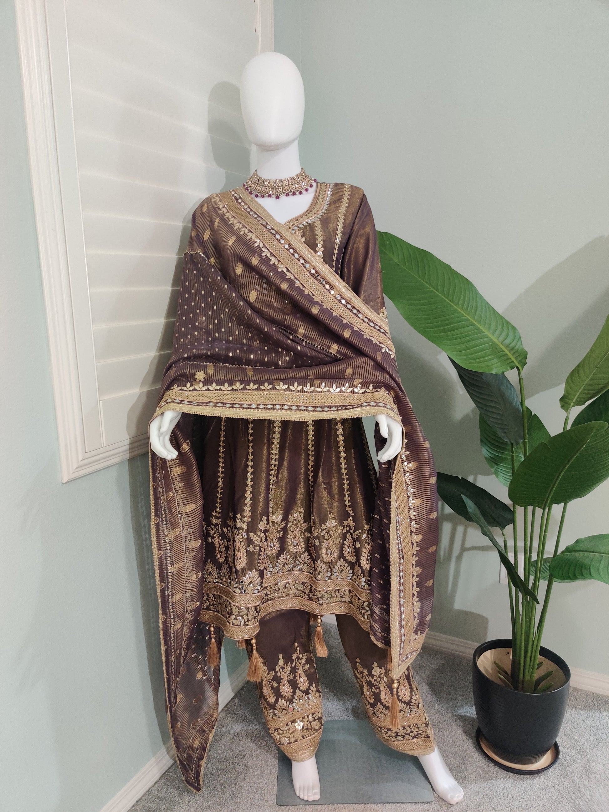 Wedding Wear Peplum Style Salwar Suit Set