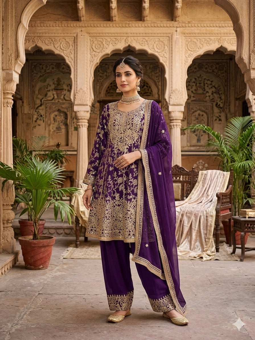 Wedding Wear Peplum style Farshi Salwar Suit