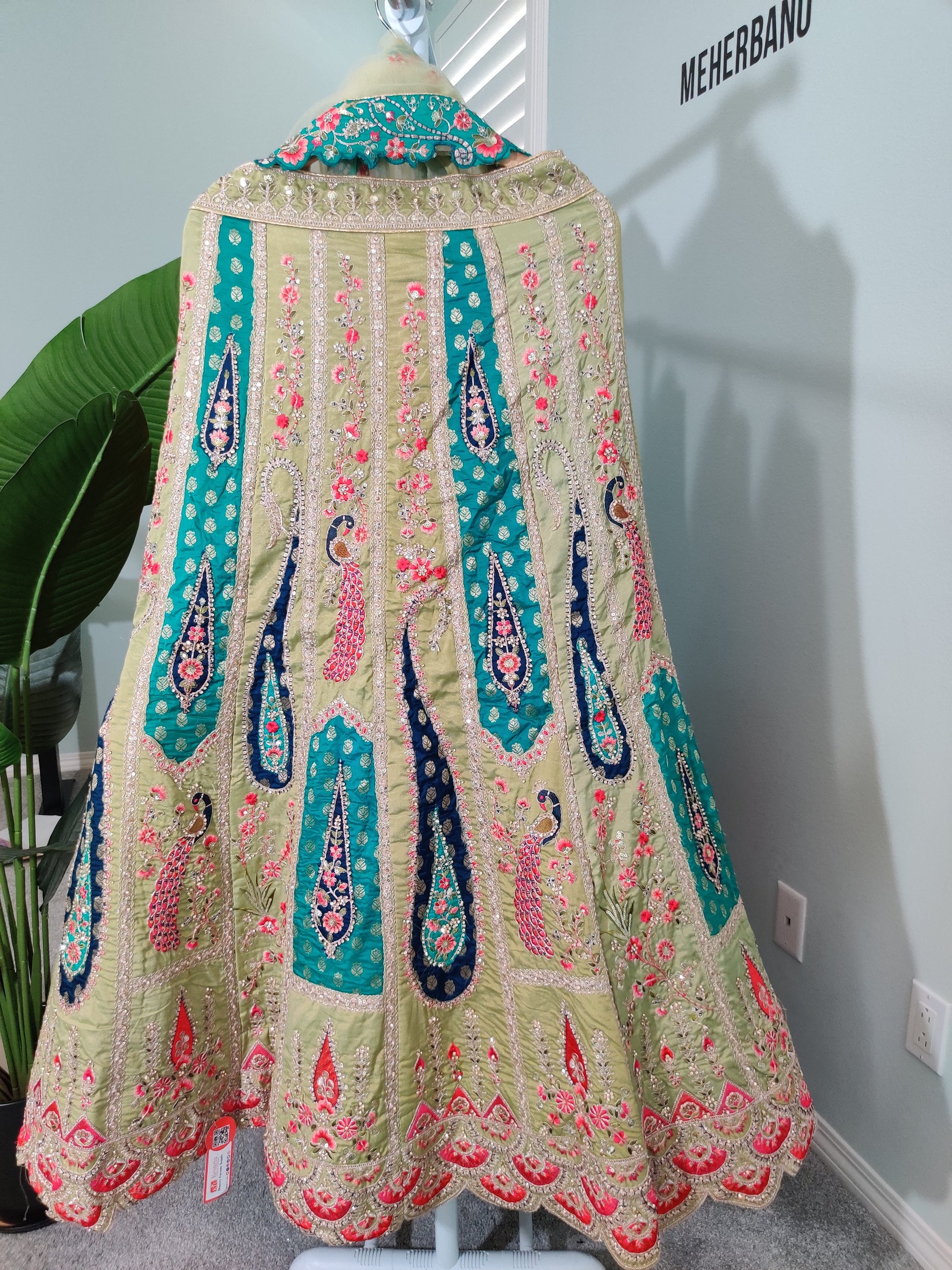Regal Banarasi Silk Light Green Party Wear Lehenga