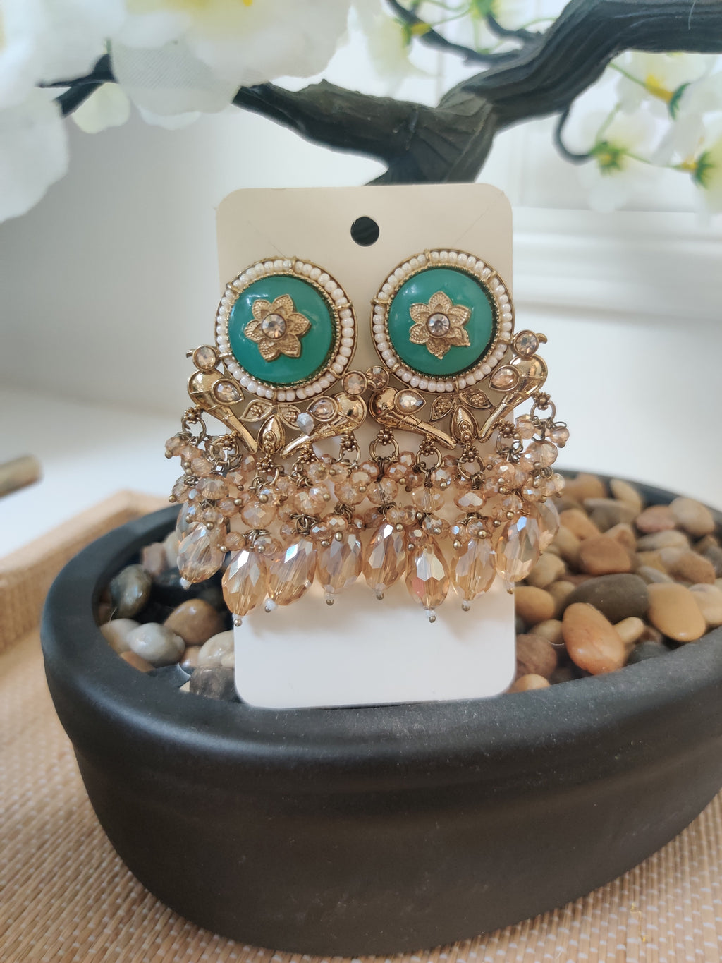 Dual‑Tone Royal Filigree Earrings