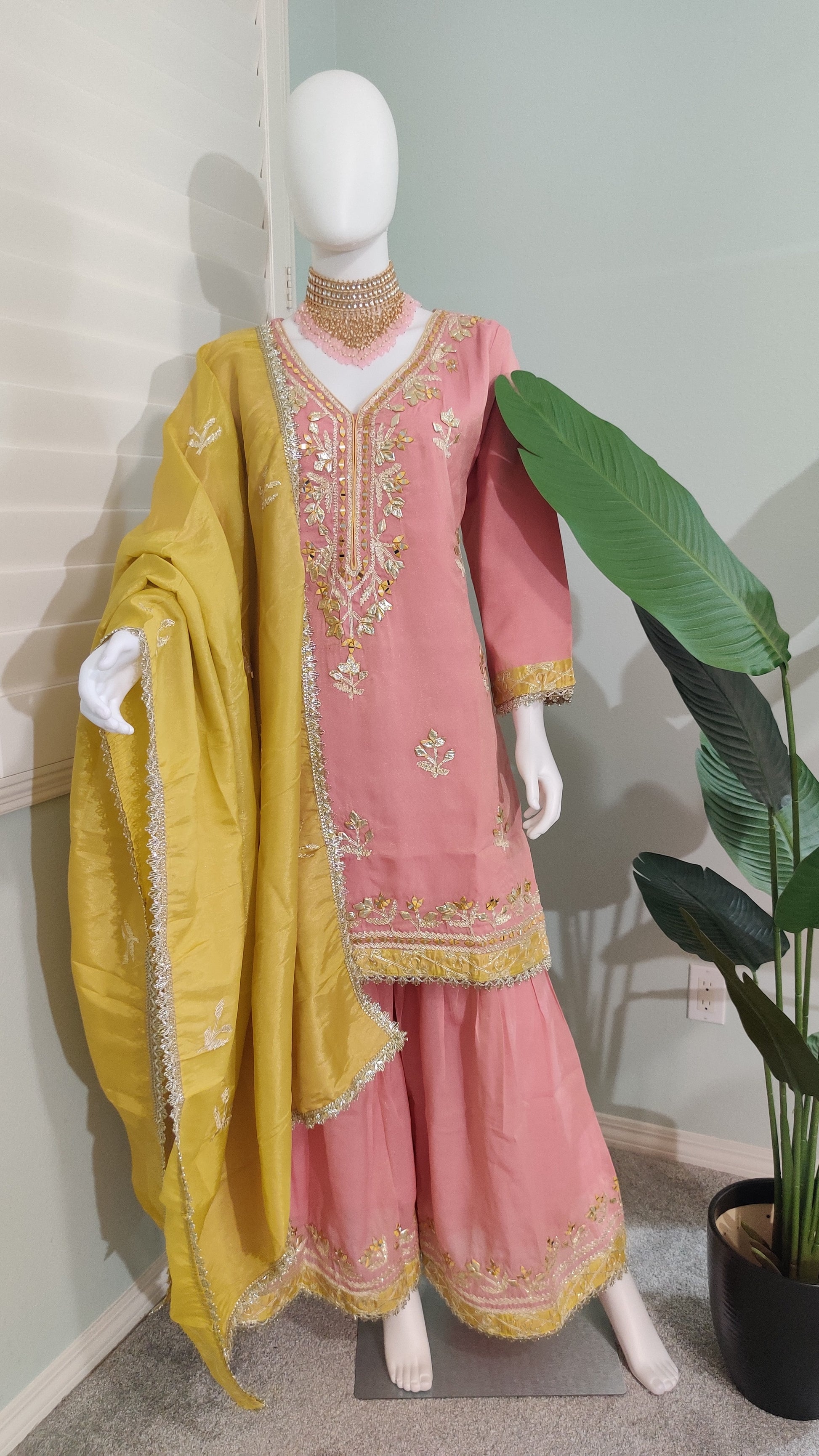 Cosmos Shimmer Silk Sharara Suit Set