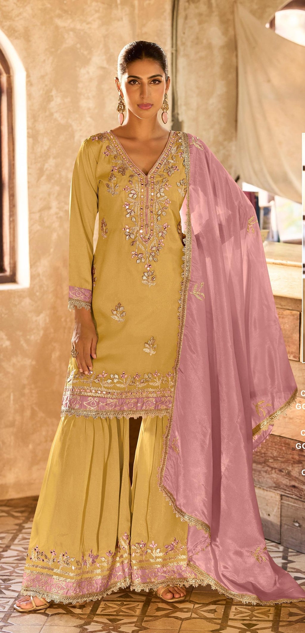 Cosmos Shimmer Silk Sharara Suit Set