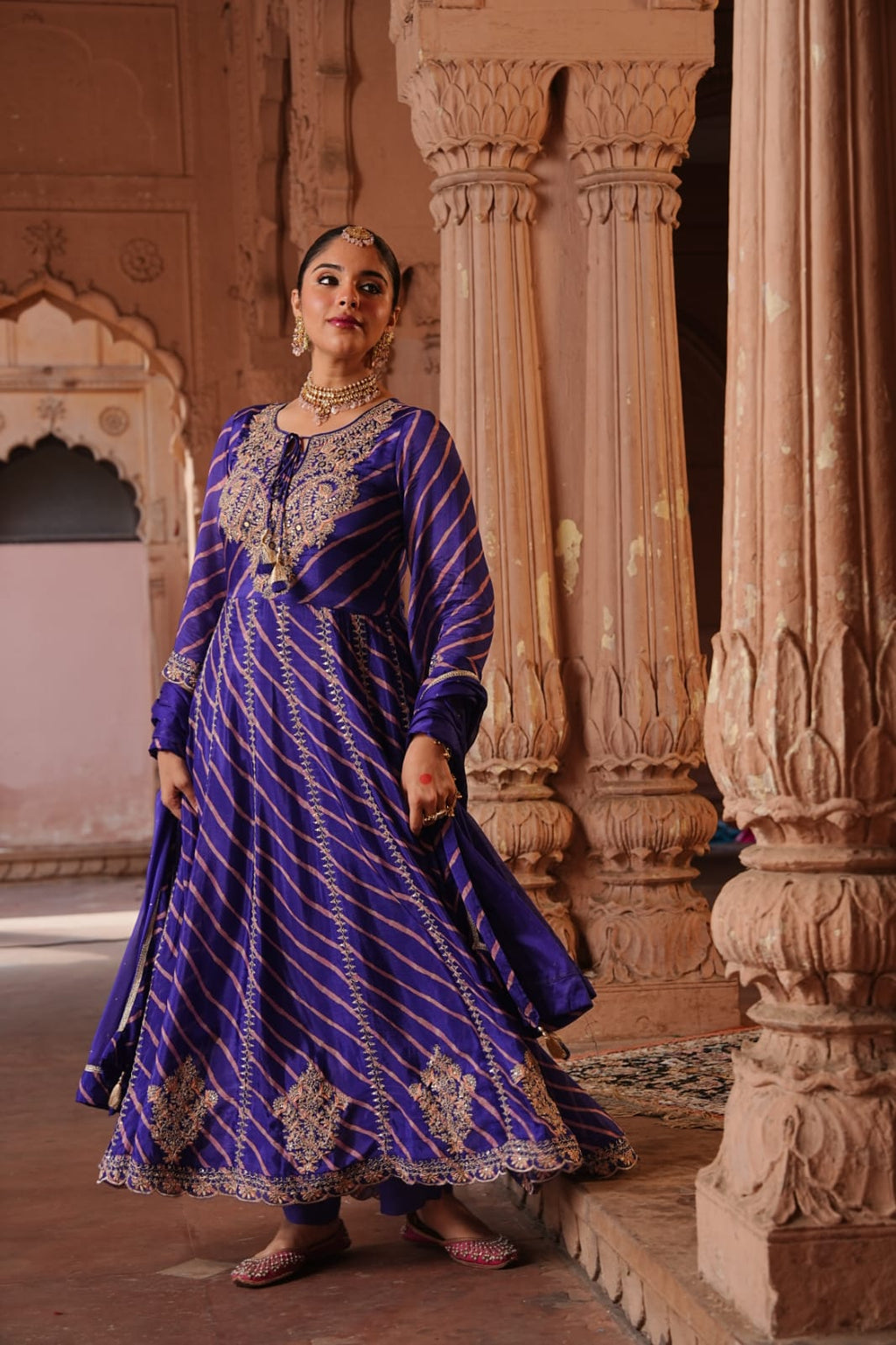 Festive Wear Bandani Anarkali Kurta Set