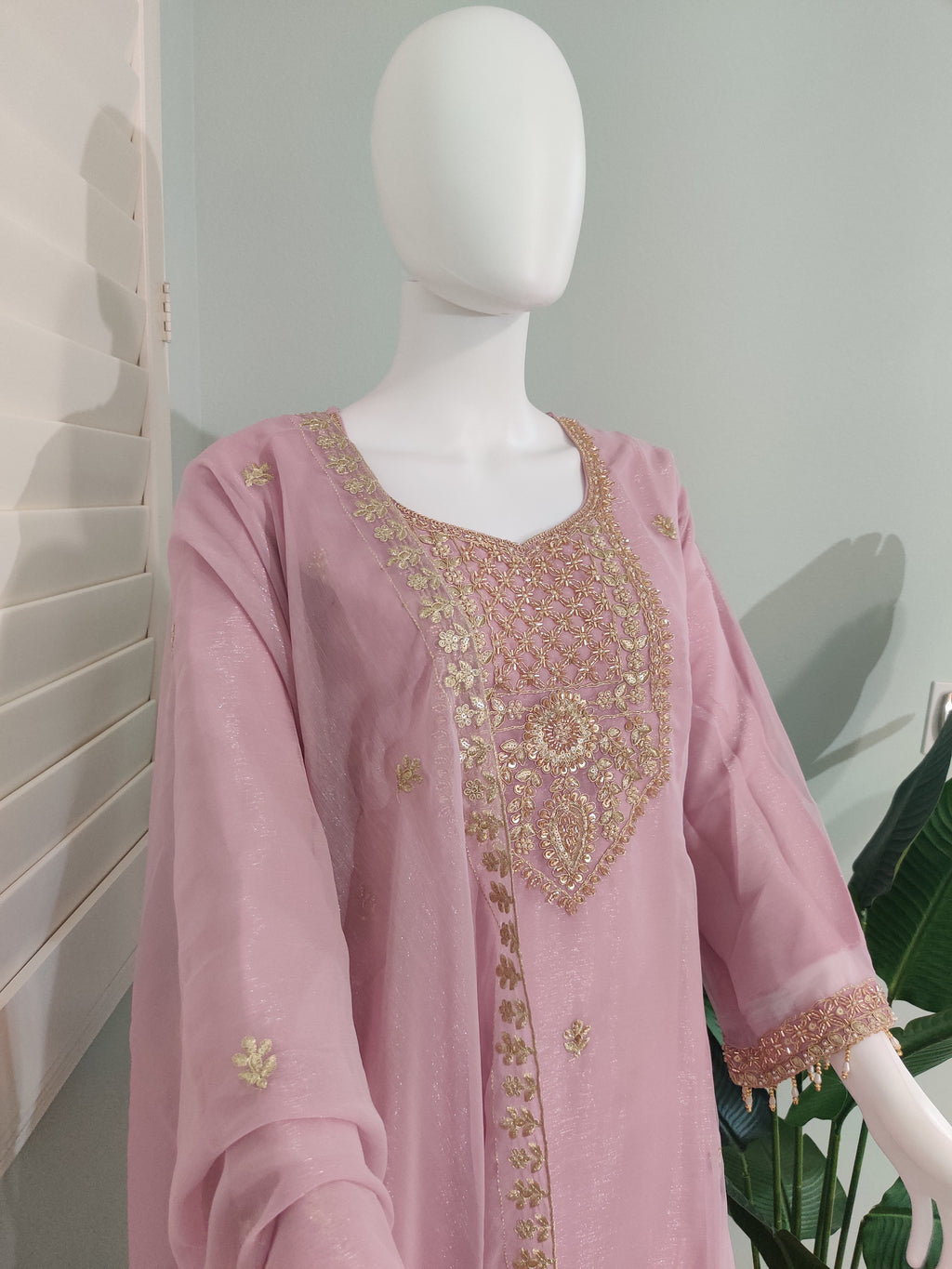 Pakistani Handwork Embroidered Plazzo Kurta Set