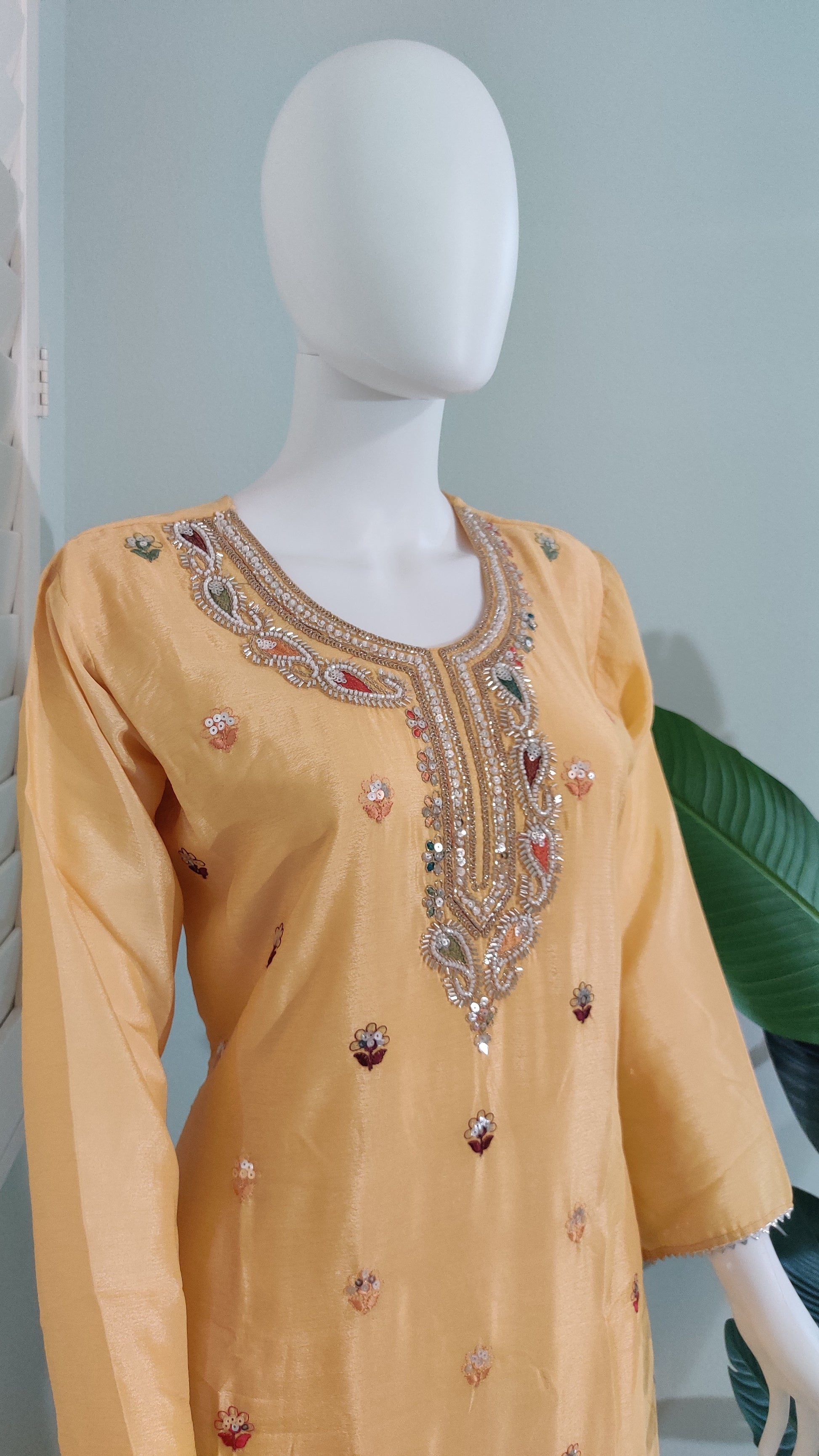 Chinon Multi Embroidered Plazzo Kurta set