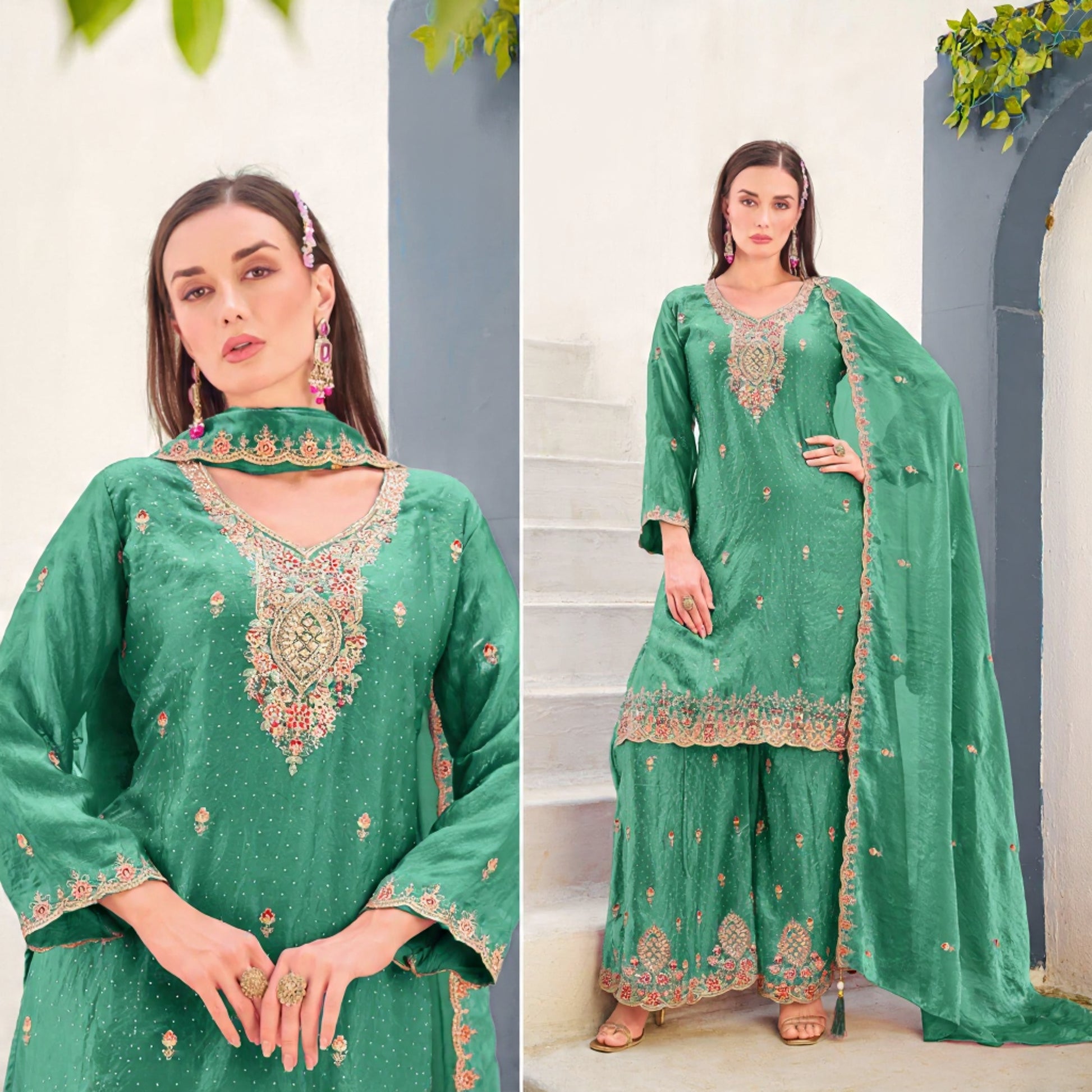 Pakistani Plazzo Kurta Set