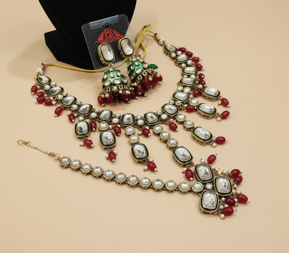 Royal Polki & Meenakari Bridal Jewelry Set