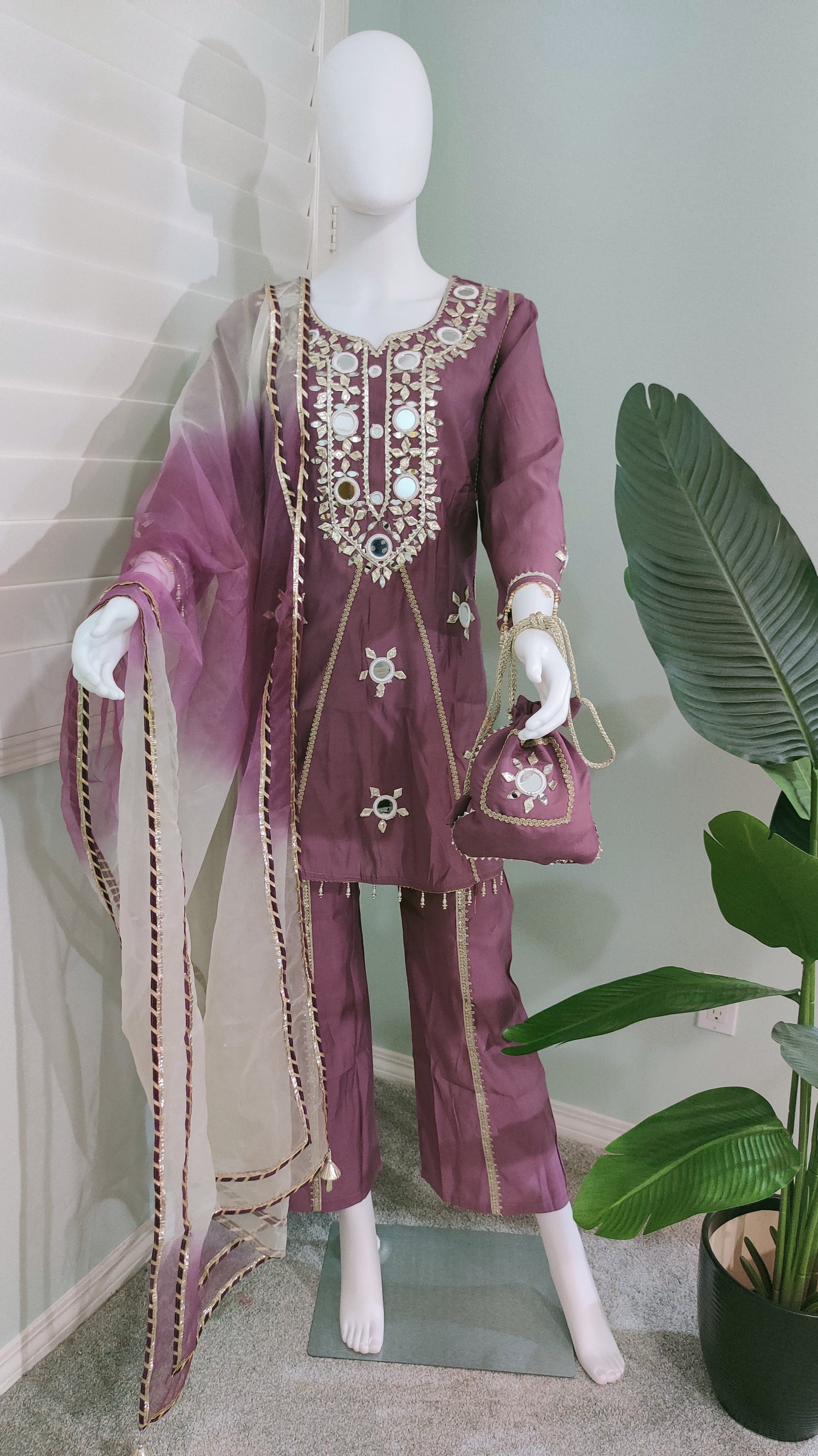 Radiance Kurta Set – Mustard & Lavender