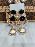 Kashmiri Dome Earrings – Available in Black & Green