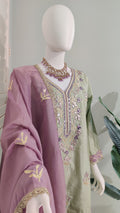Cosmos Shimmer Silk Sharara Suit Set