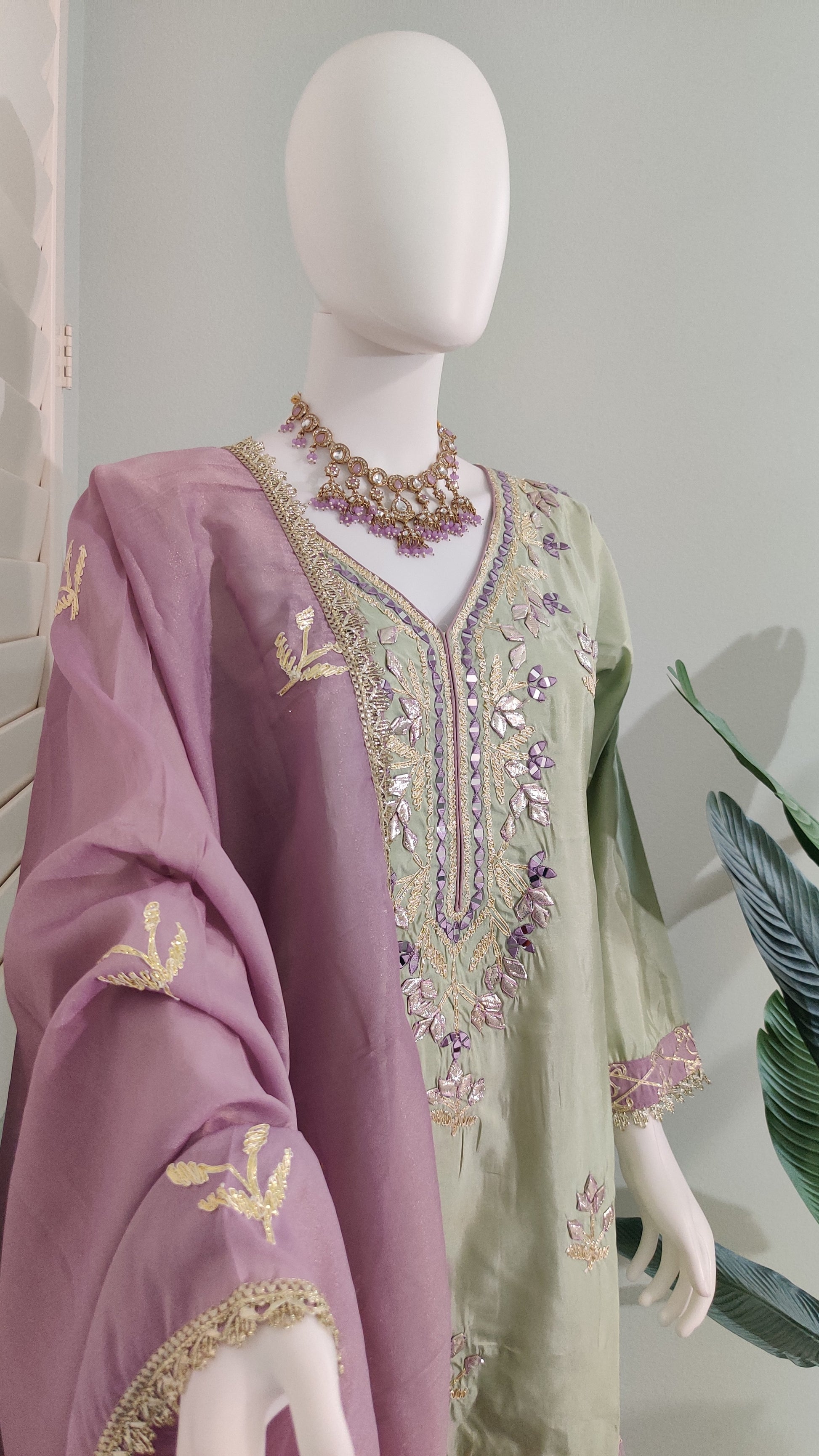 Cosmos Shimmer Silk Sharara Suit Set