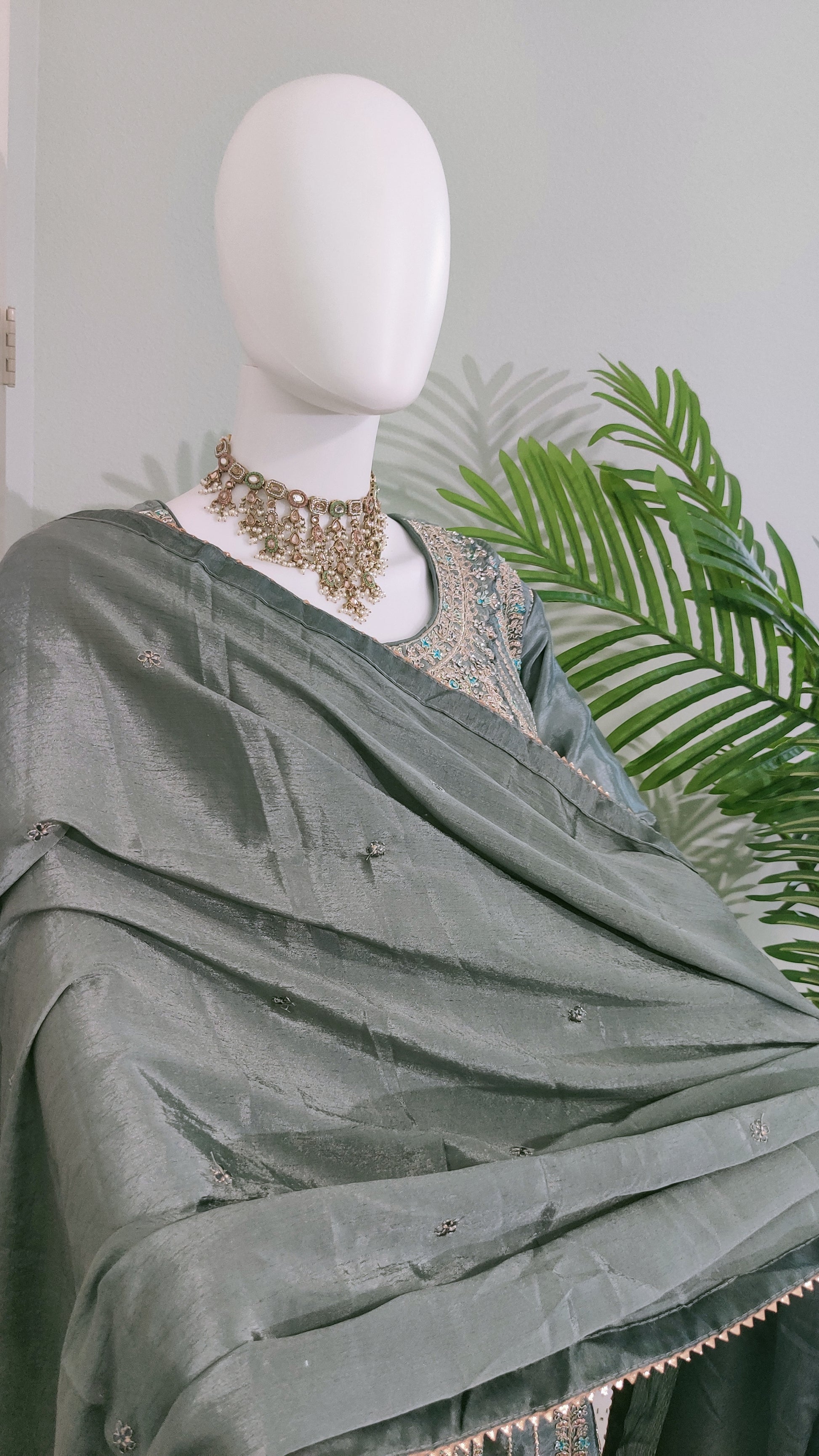 ✨ Regal & Elegant Heavy Chinon Embroidered Palazzo Set