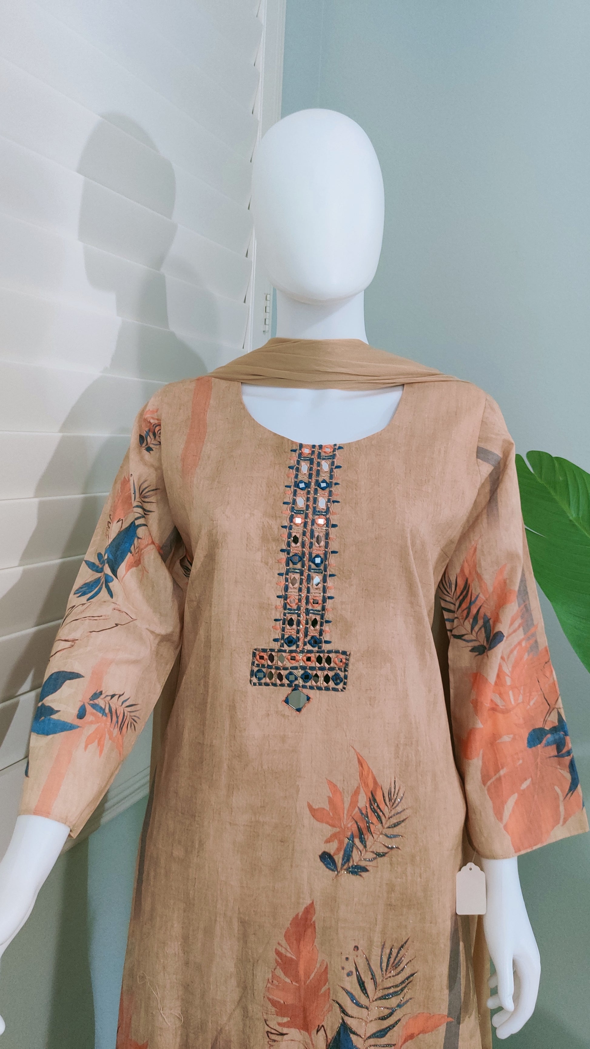 Botanical Breeze C-Cut Cotton Kurta Set