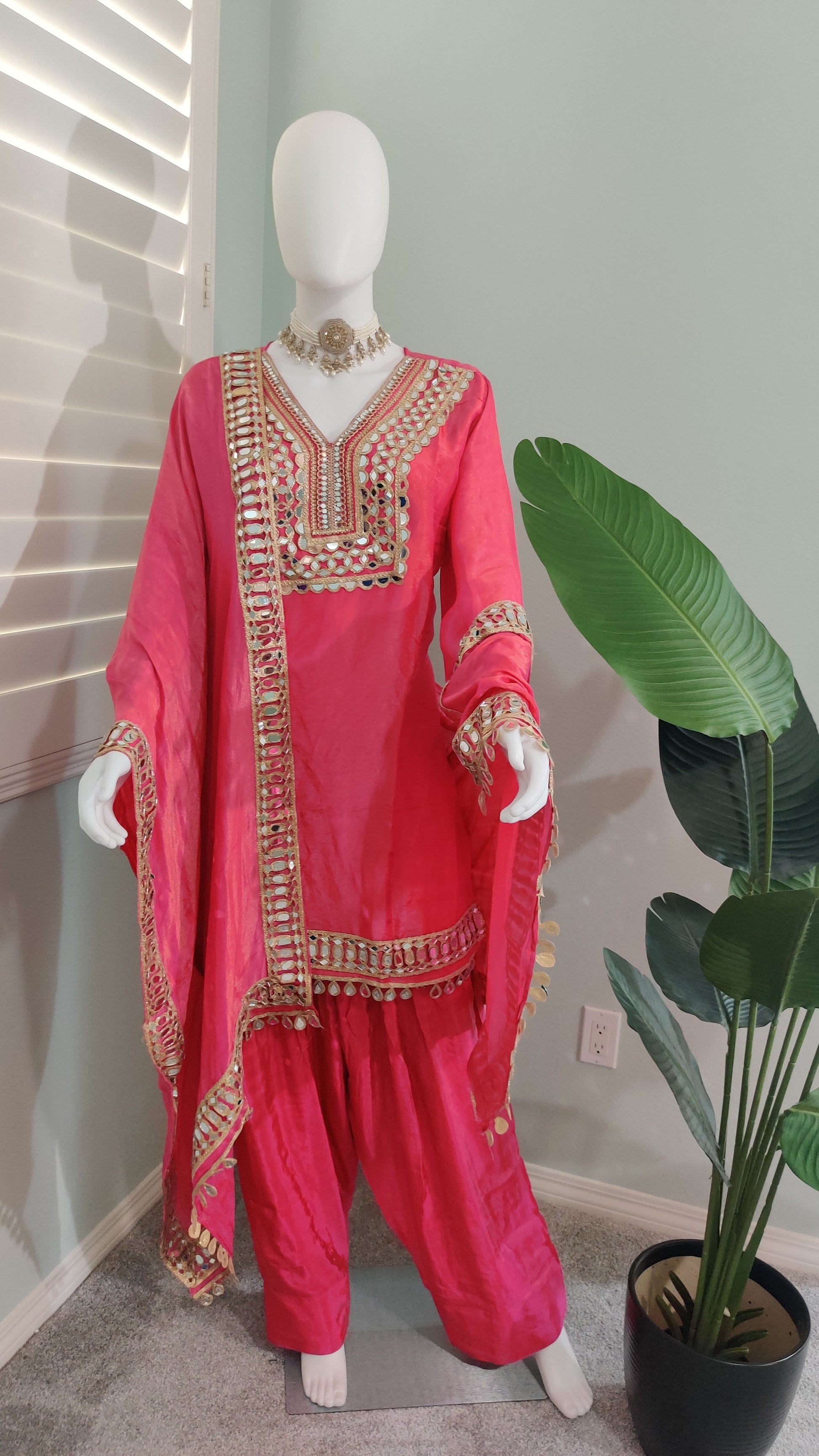 Tissue shimmer Farshi Salwar Suit set