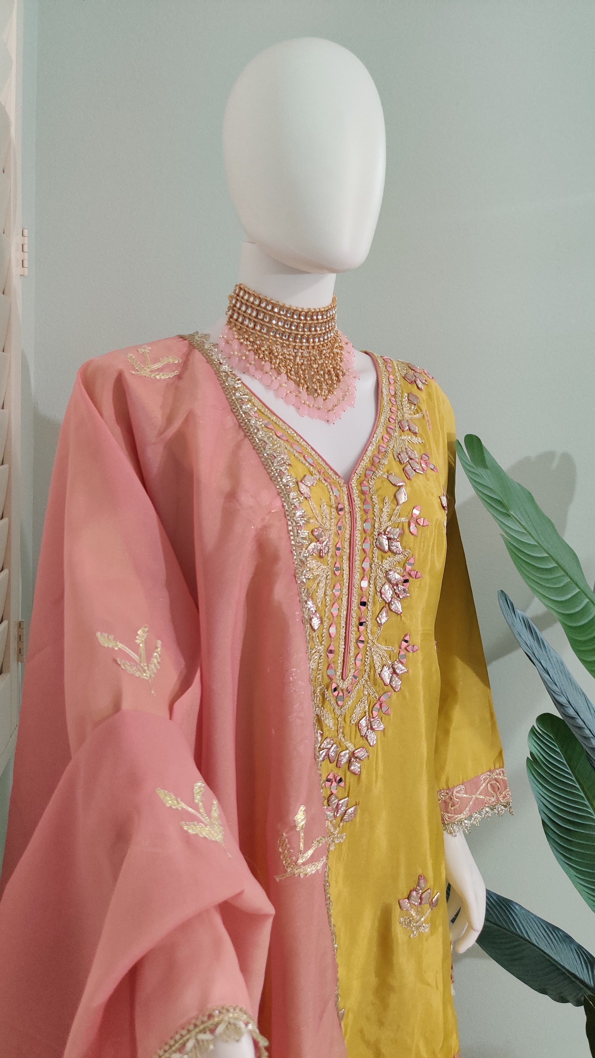 Cosmos Shimmer Silk Sharara Suit Set