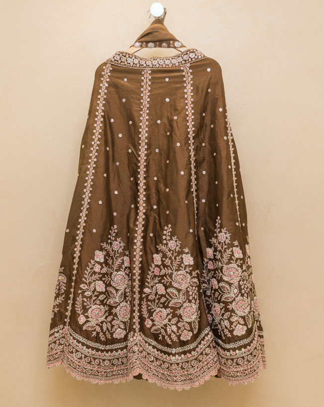 Brown Festive Wear Lehenga