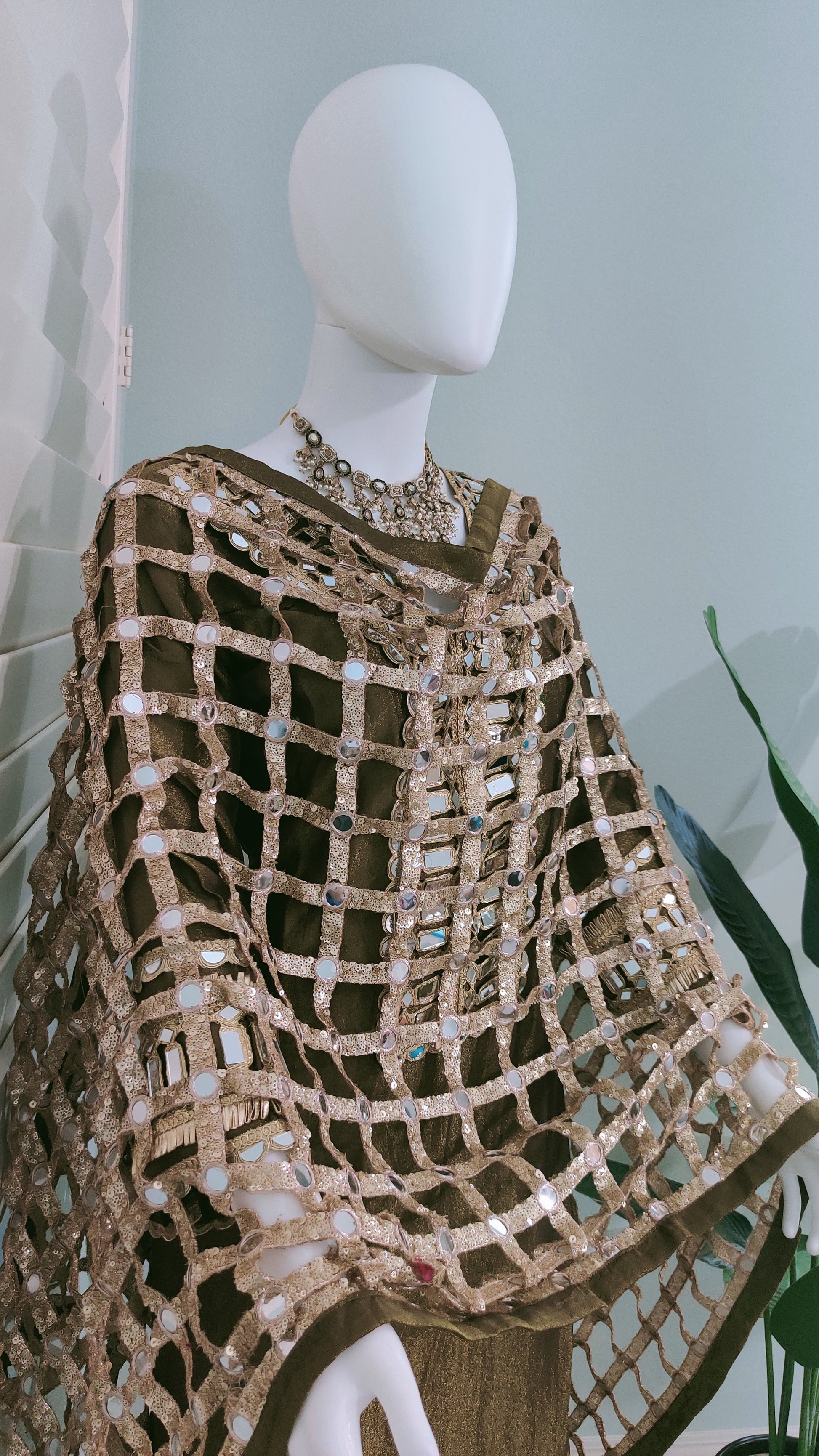 Sage Green Tissue Shimmer Kurta Set