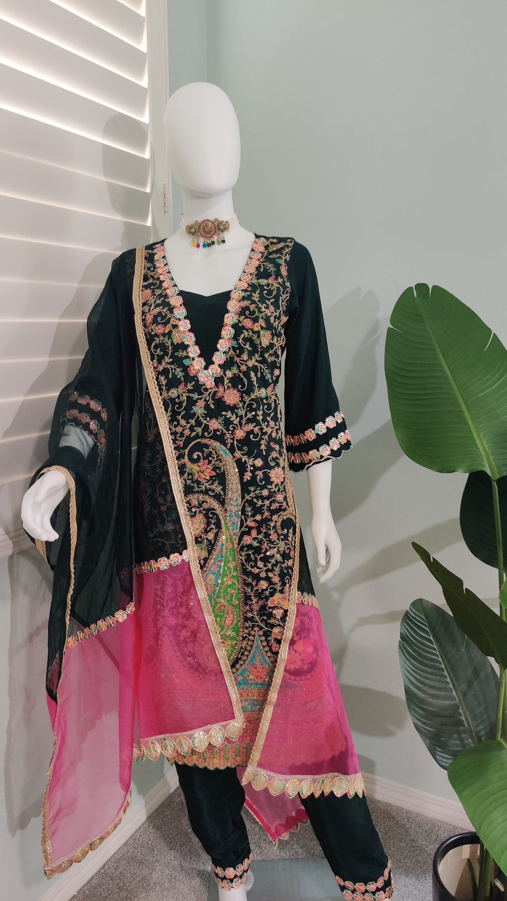 Premium Silk Antique Embroidered Festive wear Kurta Set